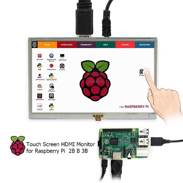 Raspberry Pi 5 inch Touchscreen LCD (Free Touch Pen)
