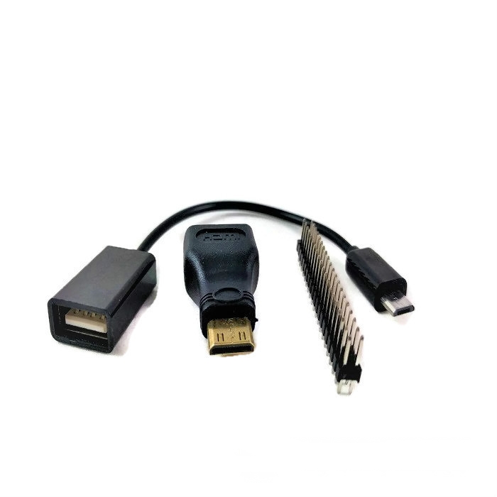 Raspberry Pi Zero Accessories (OTG Cable + Mini HDMI Converter + 2*20