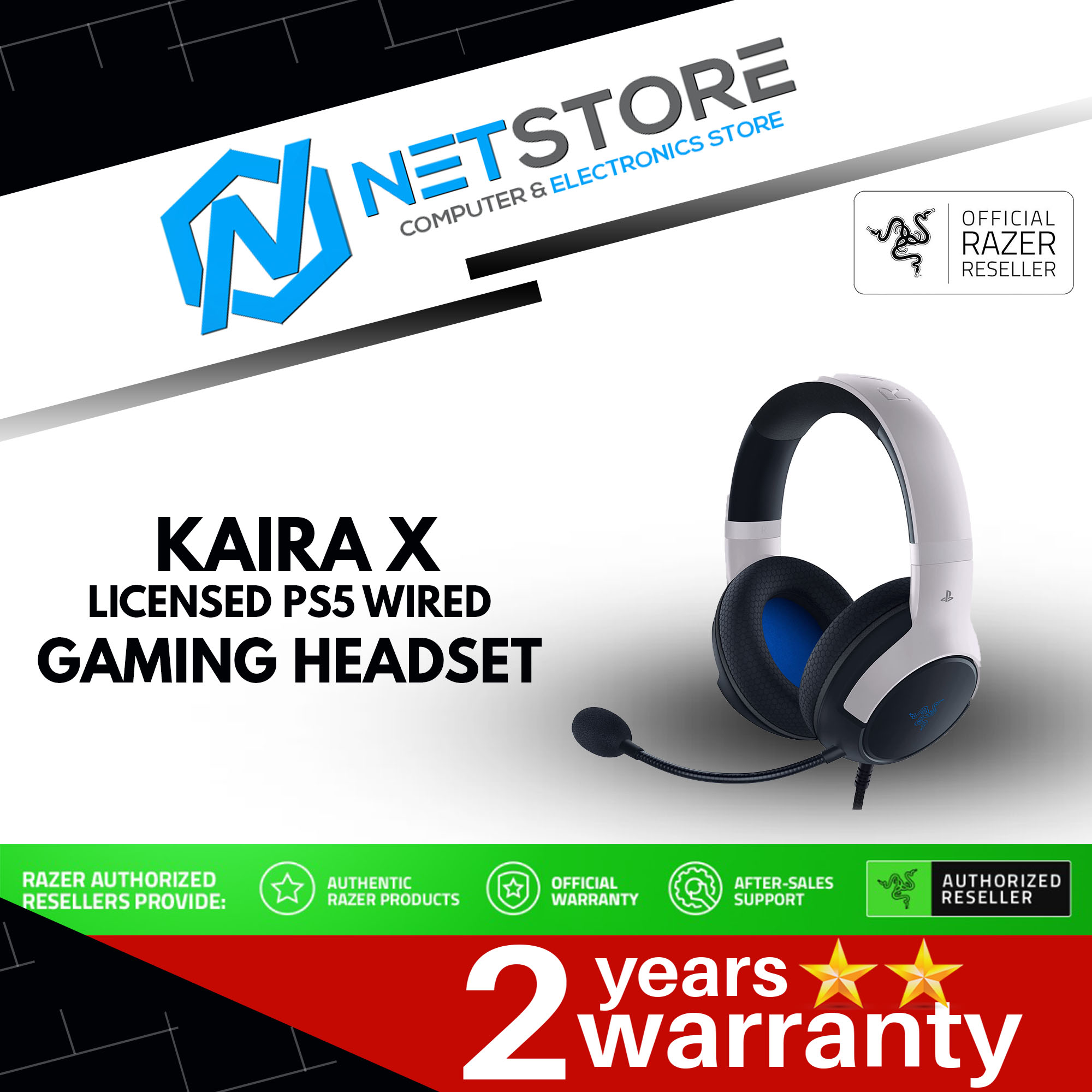 RAZER KAIRA X - LICENSED PS5 WIRED GAMING HEADSET - RZ04-03970700-R3A1