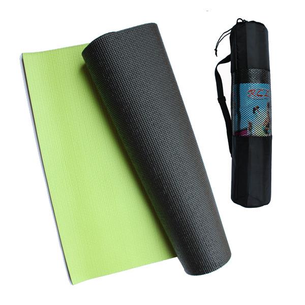 RCL YGM526 2-Color Yoga Mat (6mm) (Black  &amp; Green) (with Bag)