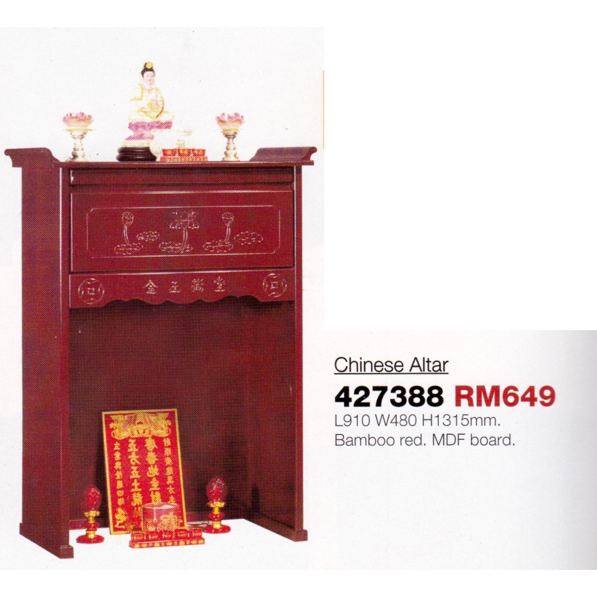 Ready Fixed 3 Feet Feng Shui Chinese Altar Prayers Cabinet