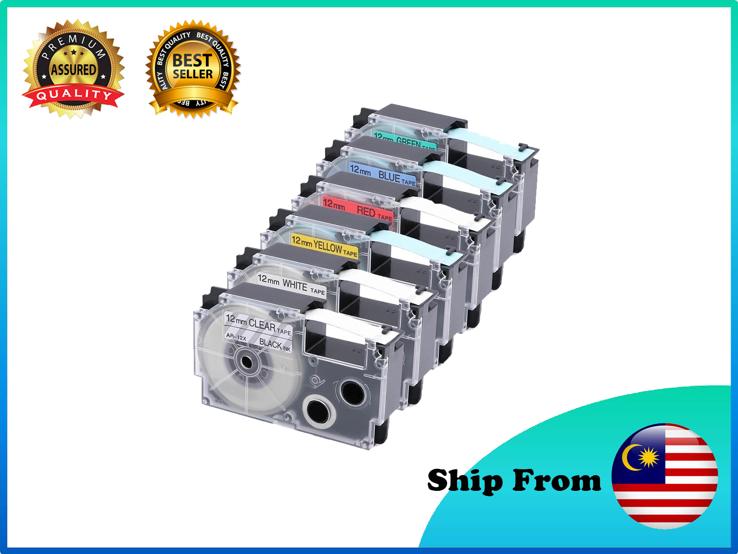[Ready Stock] Compatible Casio Printer Label Tape Cartidge 12mm