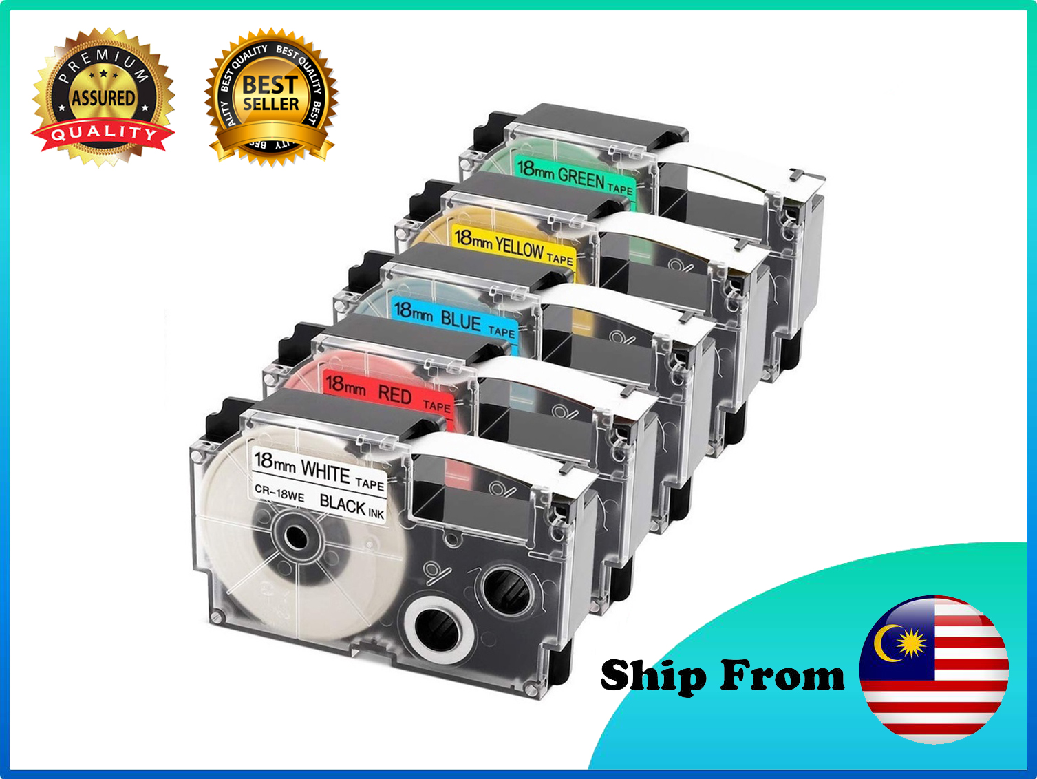 [Ready Stock] Compatible Casio Printer Label Tape Cartidge 18mm