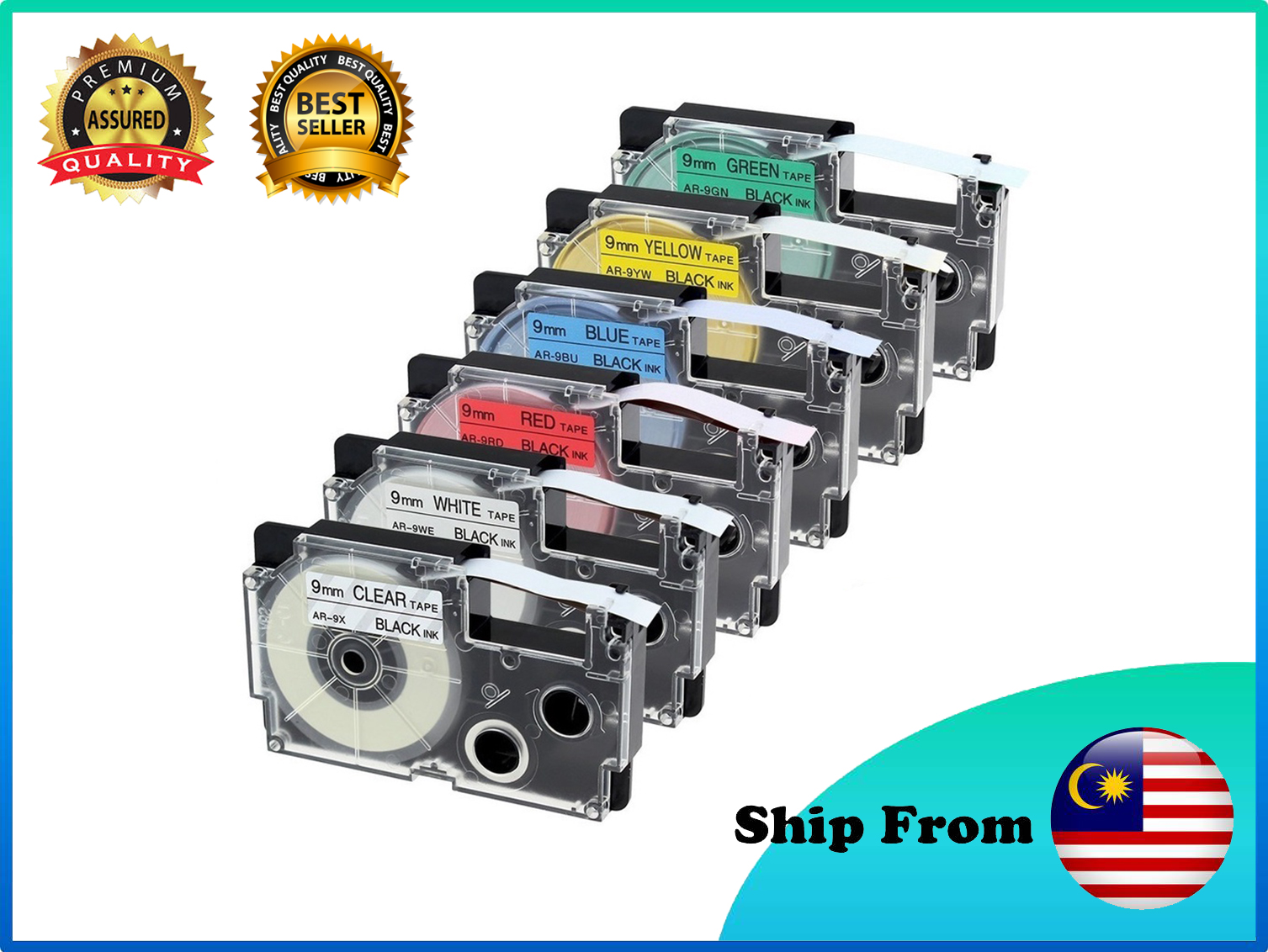 [Ready Stock] Compatible Printer Label Tape Cartidge Yellow 9mm