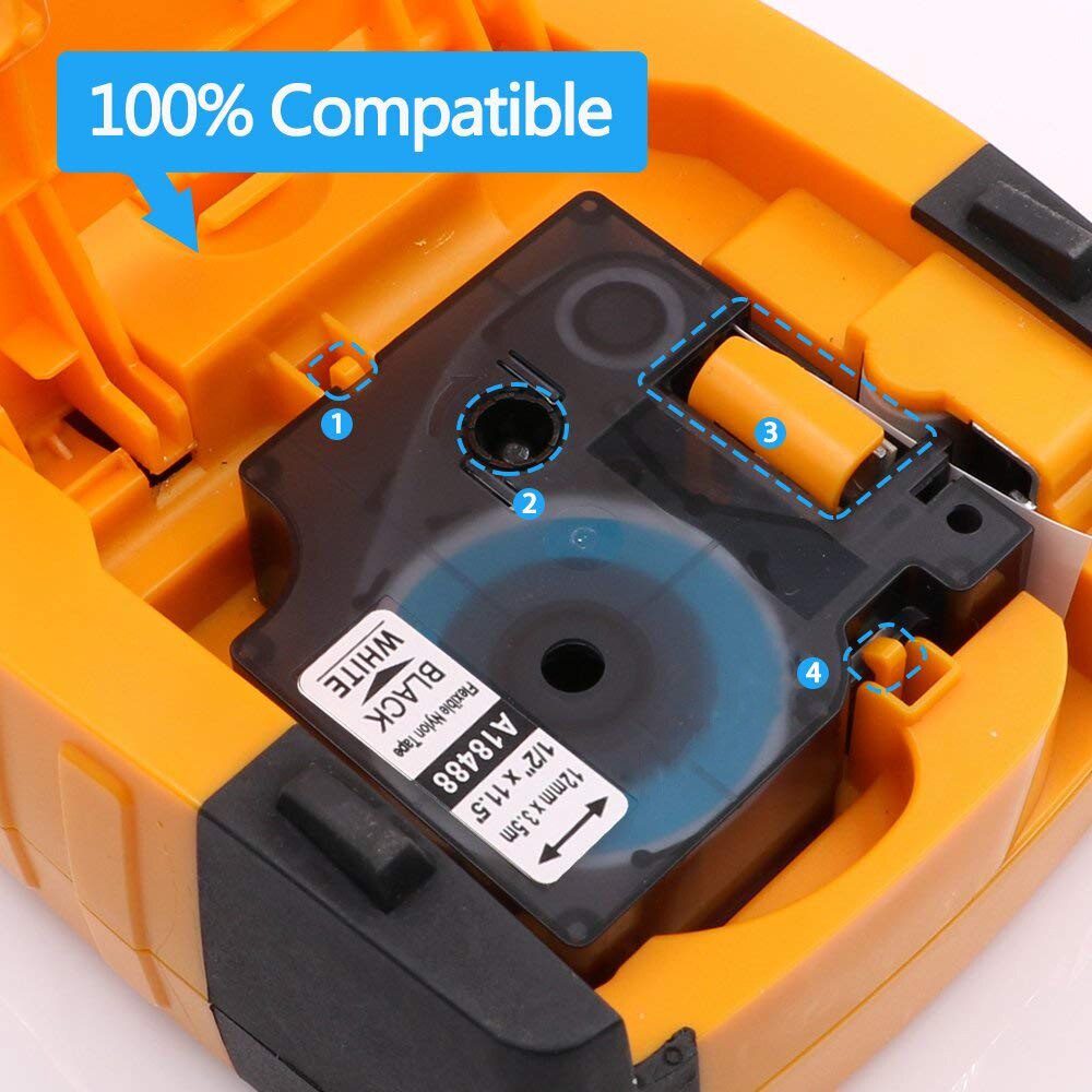 [ READY STOCK ] DYMO Compatible Rhino Industrial IND Nylon Label Tape