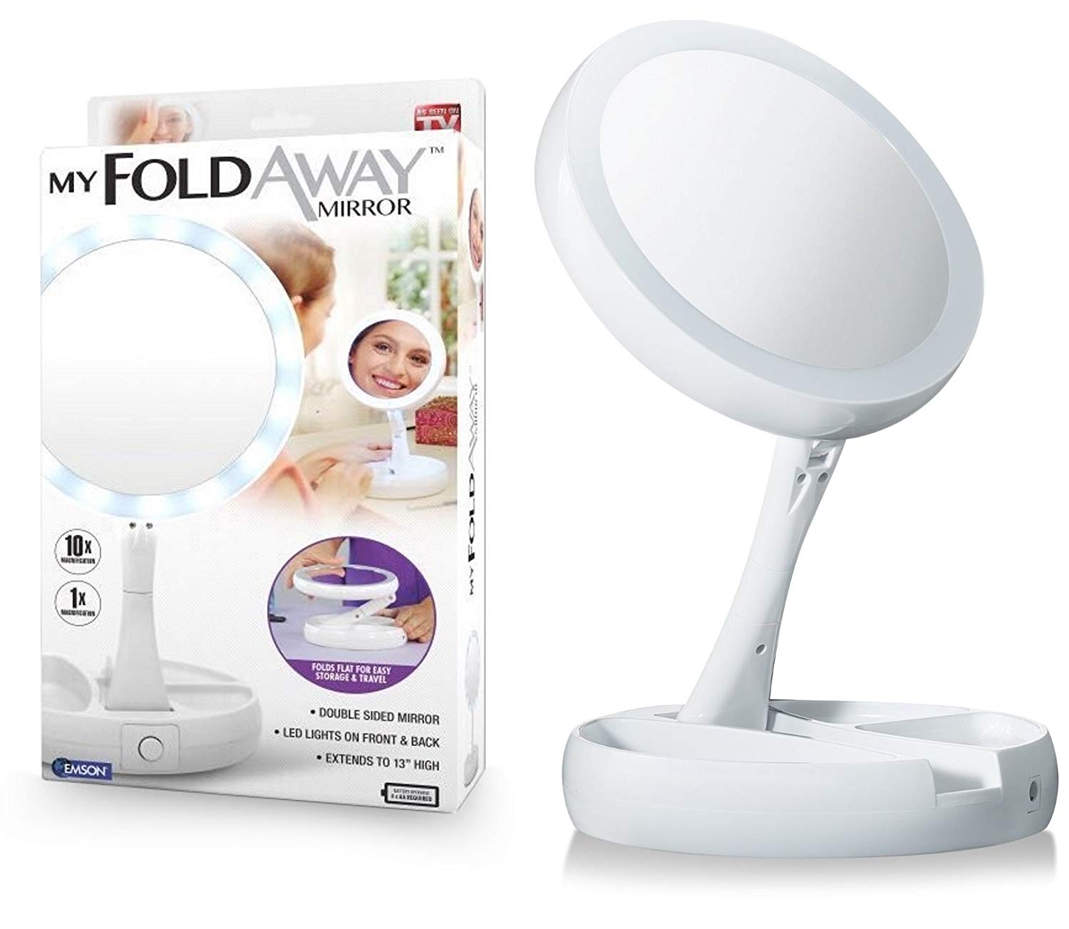 Ready Stock My Foldaway Mirror Double Sided With Led Light