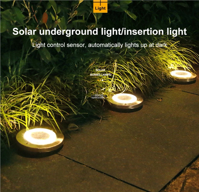 &#128073; READY STOCK &#128073;&#127474;&#127486; Solar Colorful Round Lawn Light Led Abs Control