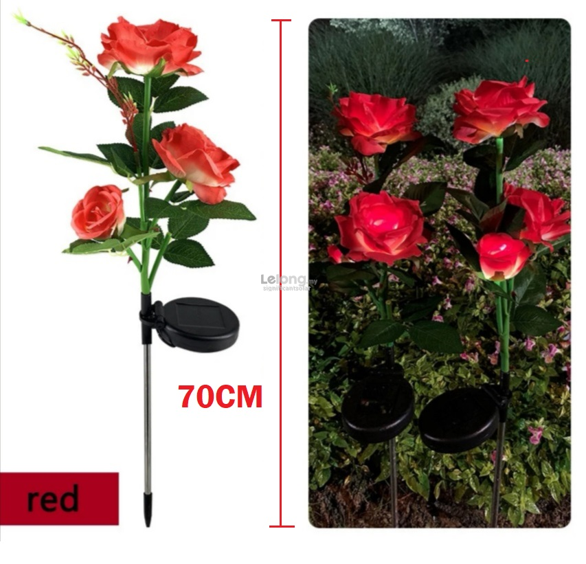 &#128073; READY STOCK &#128073;&#127474;&#127486; Solar Power Flower Rose Garden Landscape Lawn