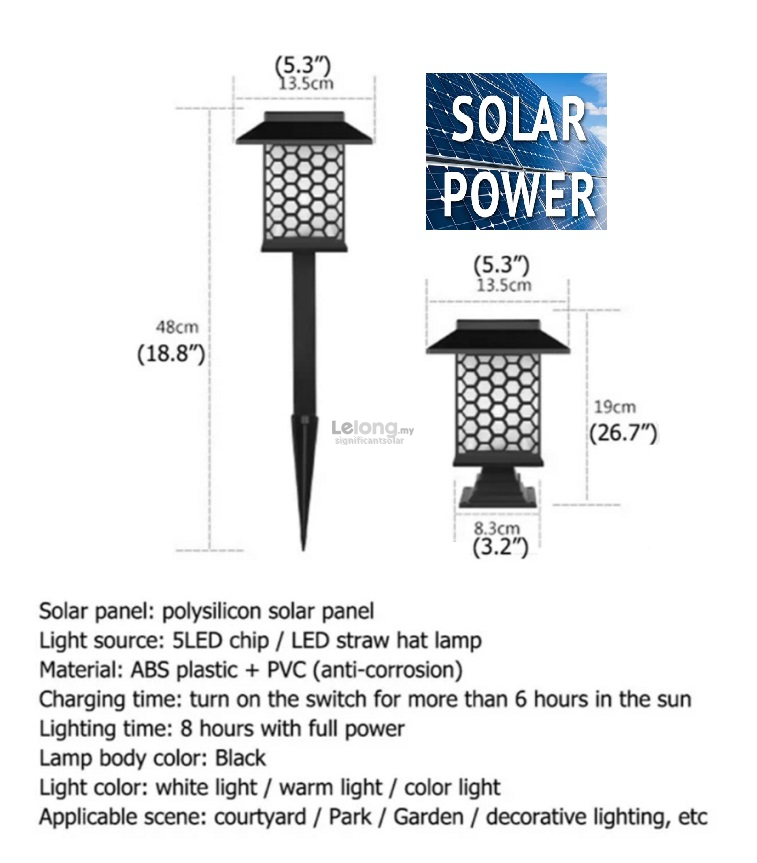&#128073; READY STOCK &#128073;&#127474;&#127486; Solar Power Post Cap Led Light Outdoor Garden