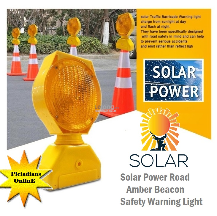 &#128073; READY STOCK &#128073;&#127474;&#127486; Solar Power Road Amber Beacon Safety Warning