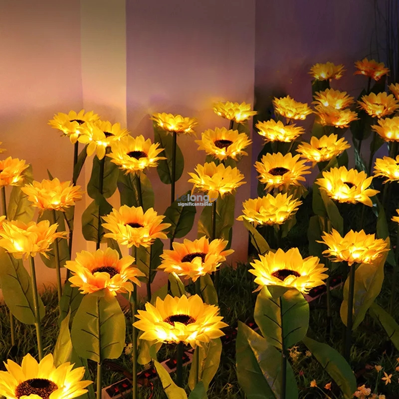&#128073; READY STOCK &#128073;&#127474;&#127486; Solar Power Sunflower Flower Lantern Fairy Light