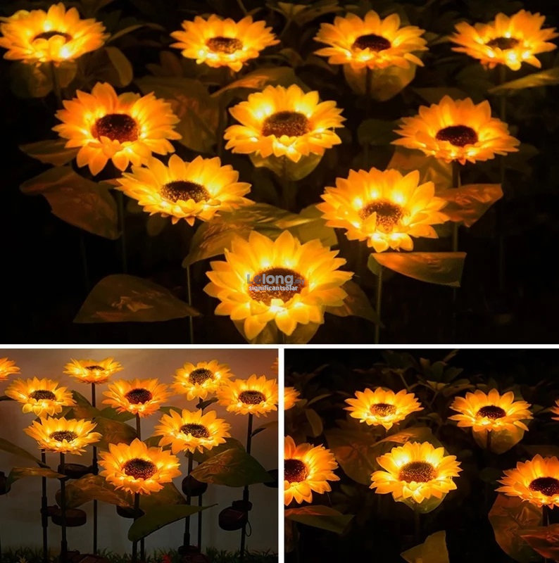 &#128073; READY STOCK &#128073;&#127474;&#127486; Solar Power Sunflower Flower Lantern Fairy Light