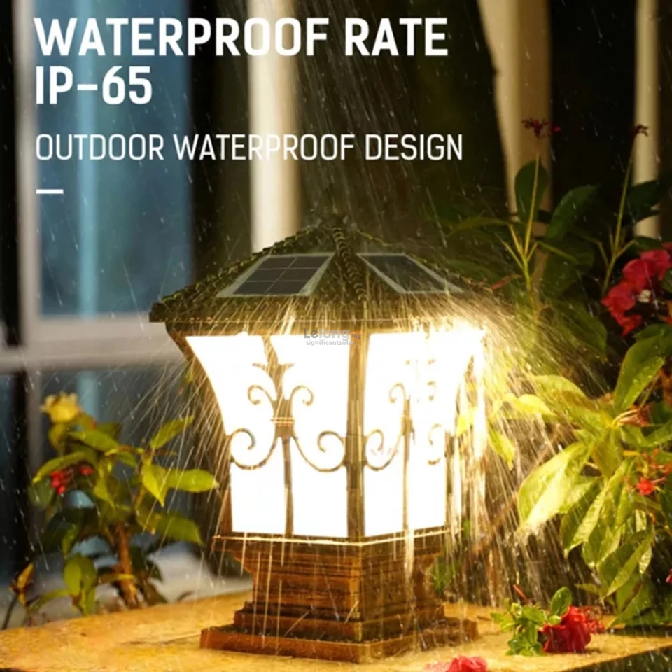 &#128073; READY STOCK &#128073;&#127474;&#127486; Solar Powered Light Post Led Outdoor Vintage
