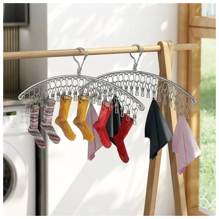 (Ready Stock) Stainless Steel Clothes Hanger Anti Wind 10-20 Clips
