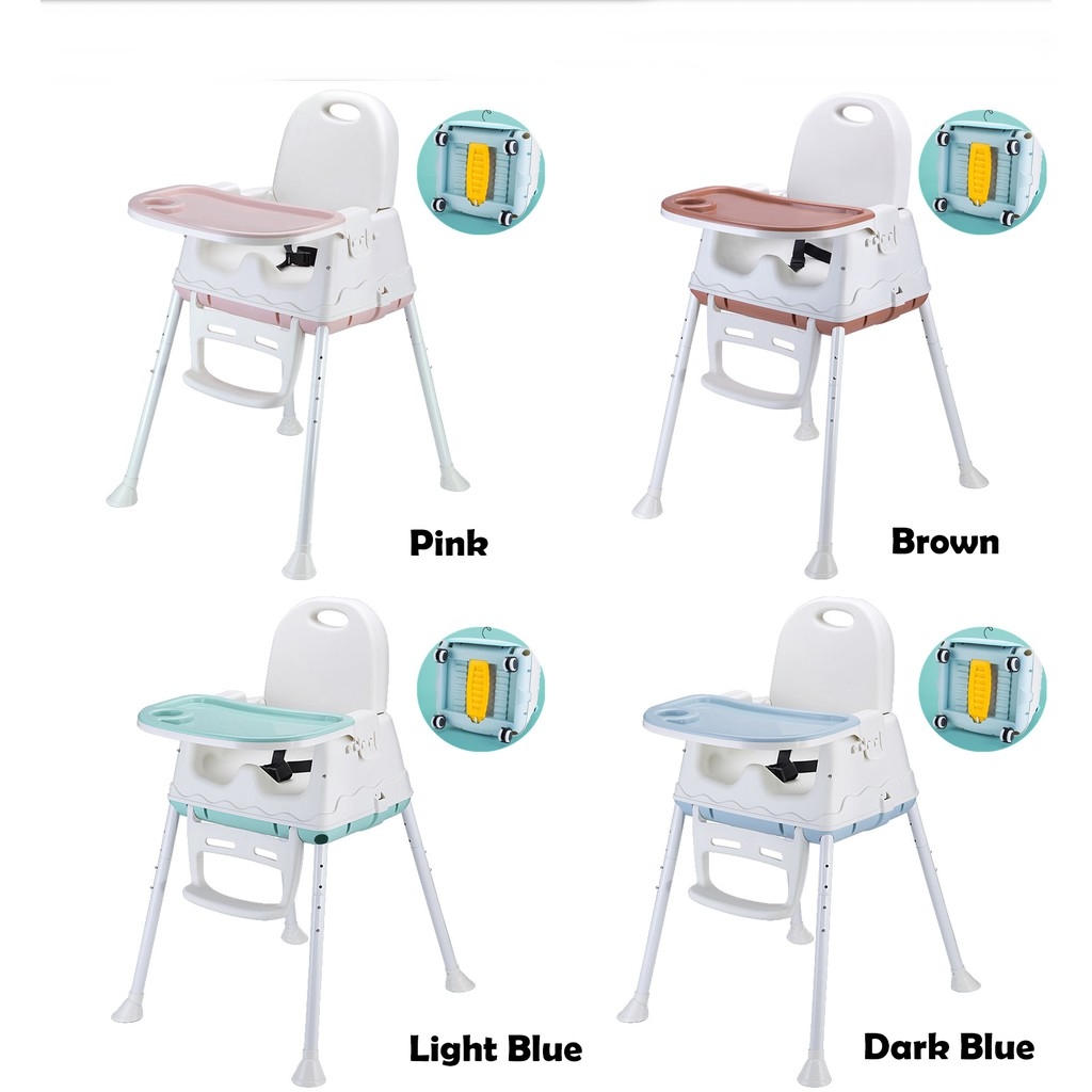 Realeos Baby Safety Dining High Chair Booster Seat With Wheels