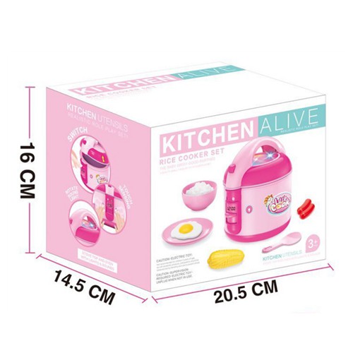 Realistic Role Play Set Kitchen Set LED Melody Electric Rice Cooker Pretend Pl