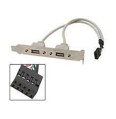 Rear Panel PCI Bracket with 2 Port USB 2.0 to 9 Pin Connector
