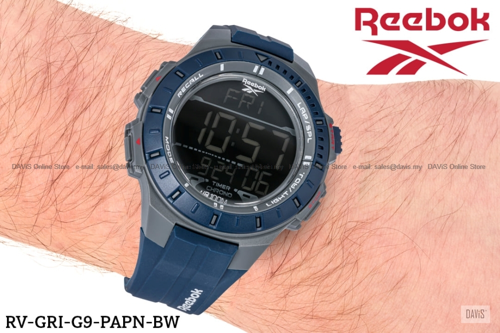 Reebok Watch RV-GRI-G9 Men&#39;s GRIT Digital Sports 42mm PU Strap