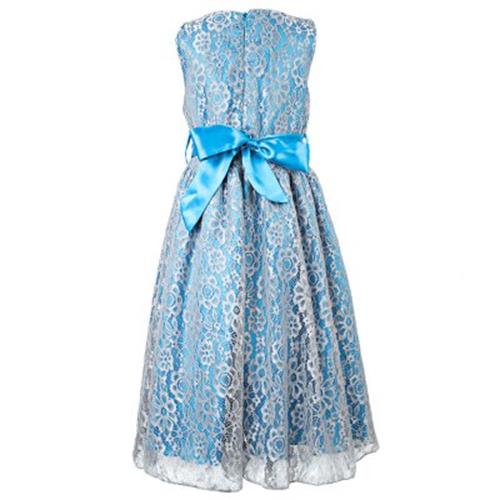 Lace Dress with Rhinestone Belt