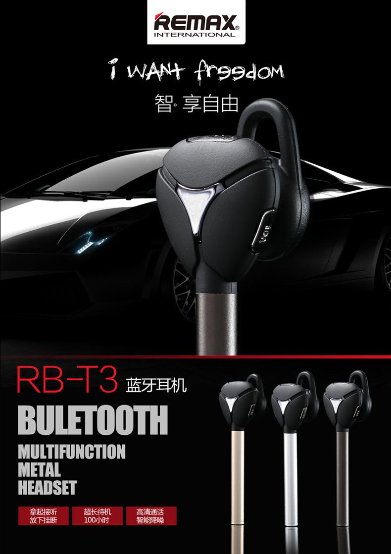 Remax Rb-t3 Ultralight Metal V4.1 Bluetooth Wireless Headset Multipoin