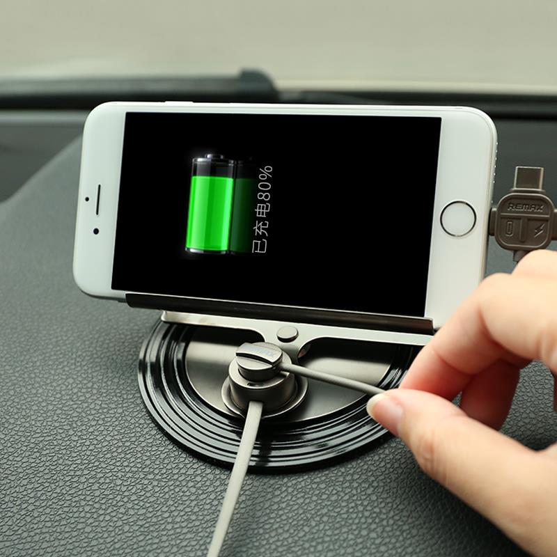REMAX RC-FC2 Letto 3 in 1 Magnetic Charging Car Holder Silver