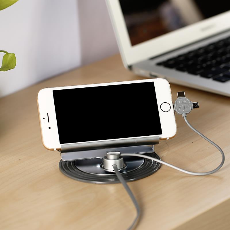 REMAX RC-FC2 Letto 3 in 1 Magnetic Charging Car Holder Silver