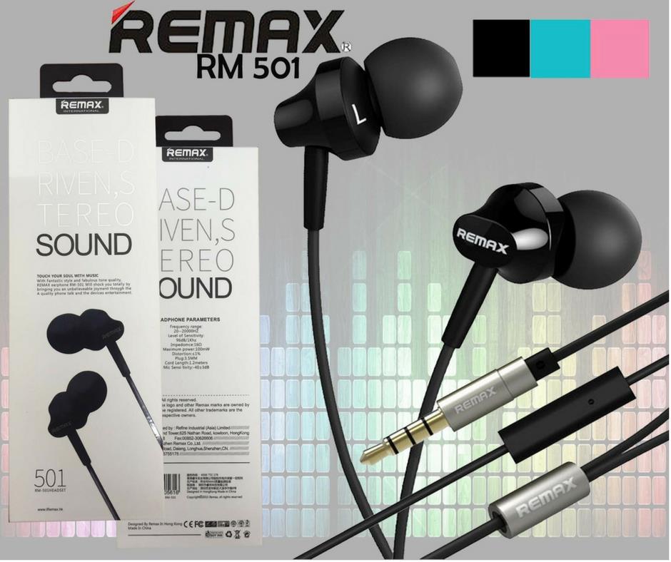 REMAX RM501 Stereo Earphone/Hand Free with Mic 