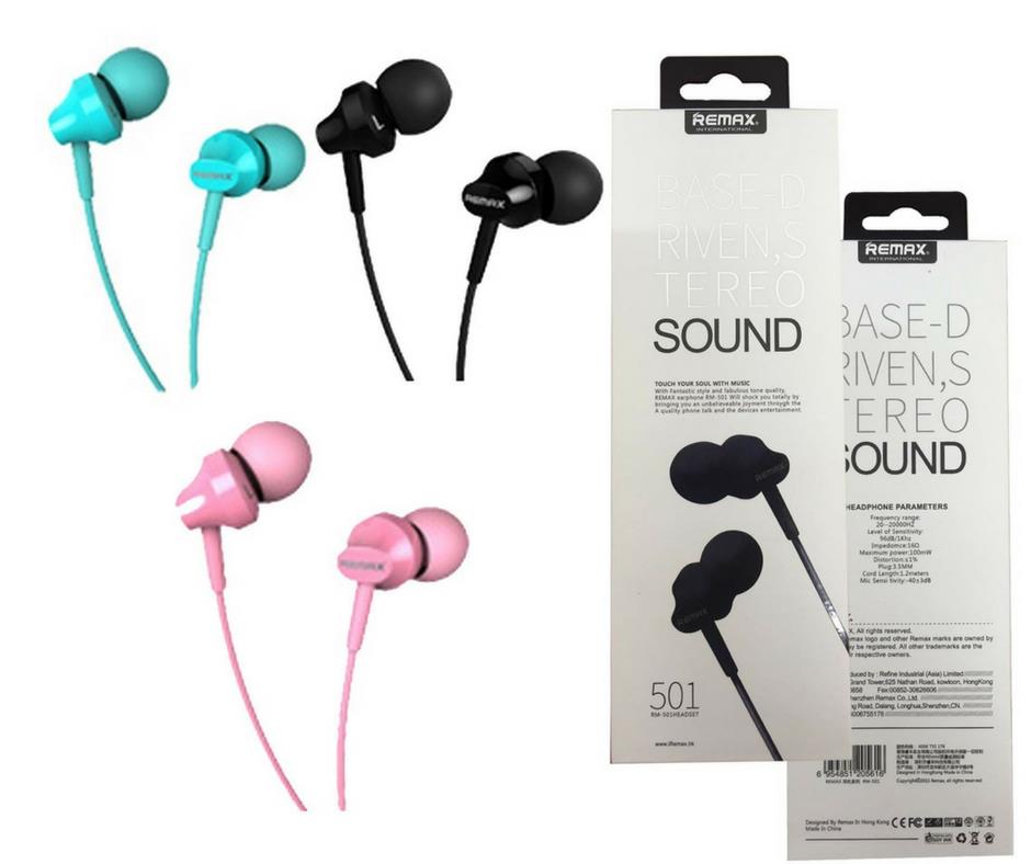 REMAX RM501 Stereo Earphone/Hand Free with Mic 