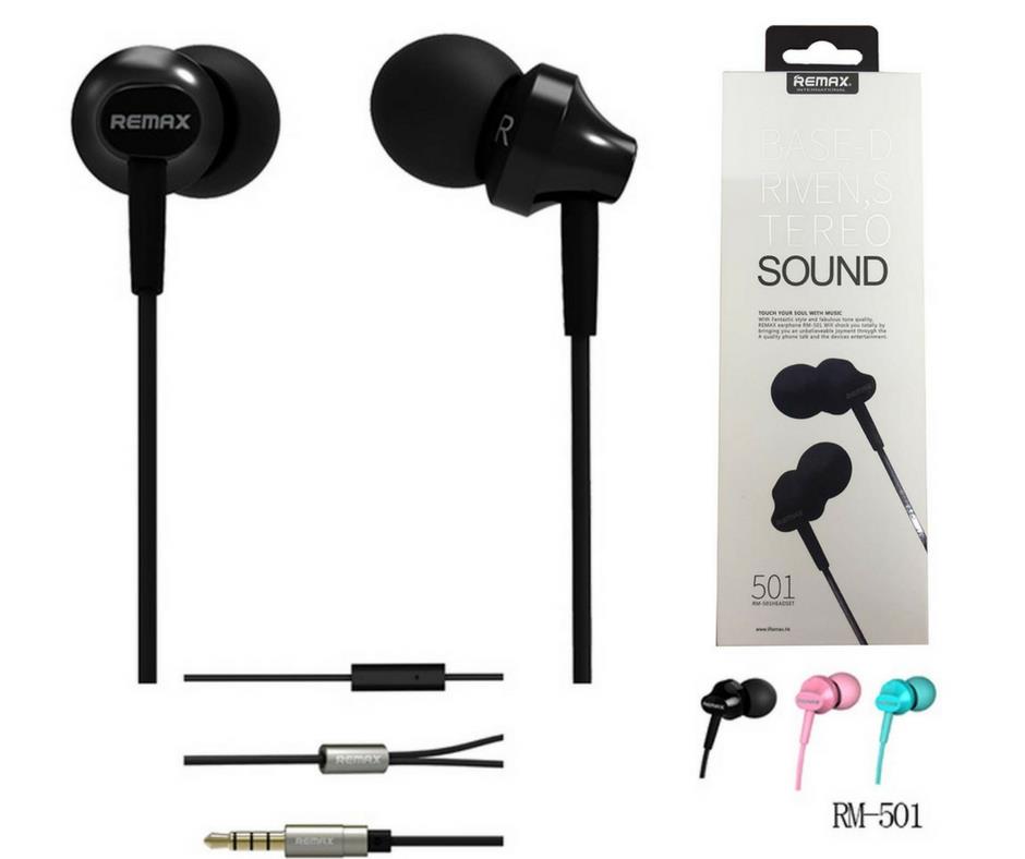 REMAX RM501 Stereo Earphone/Hand Free with Mic 