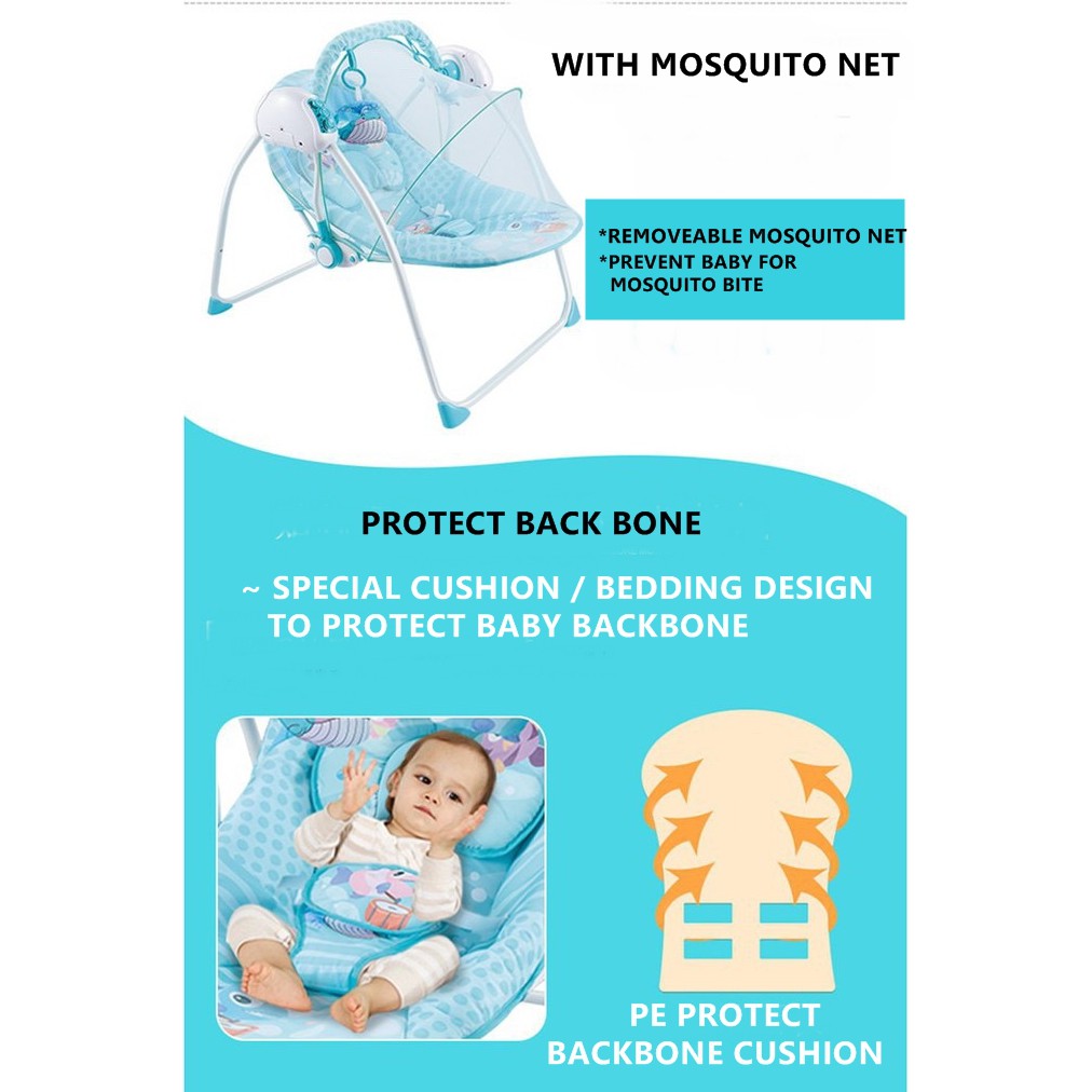 REMOTE CONTROL ROCKING CHAIR SWING WITH MOSQUITO NET