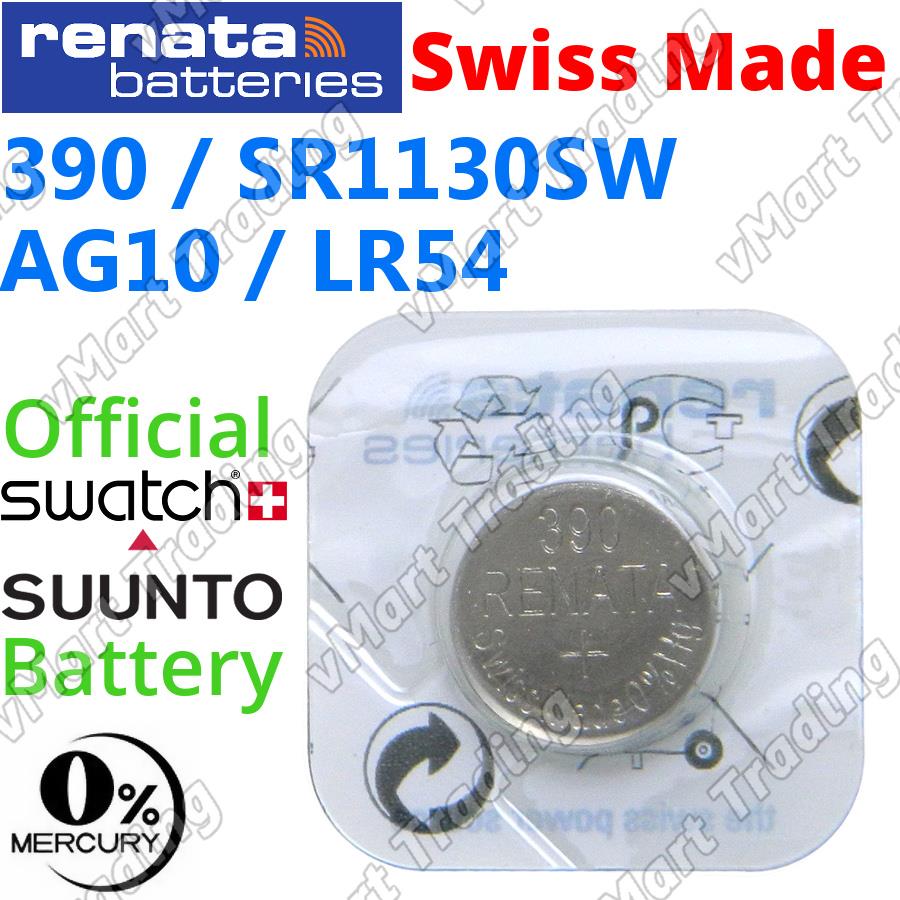 RENATA 390 SR1130SW AG10 LR54 Silver Oxide Battery (Low Drain)
