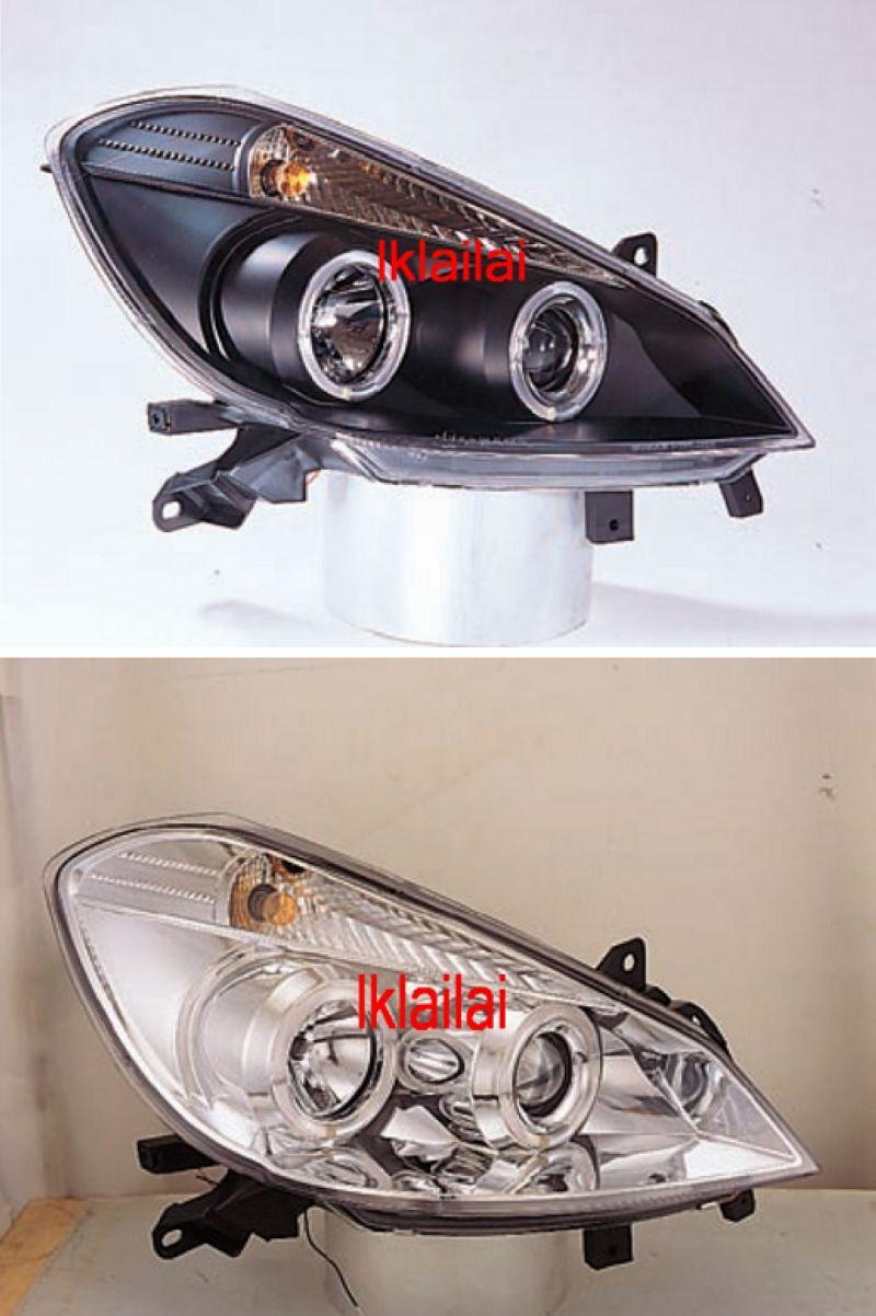 RENAULT CLIO 05 3D/5D LED Ring Head Lamp [Black/Chrome Housing]