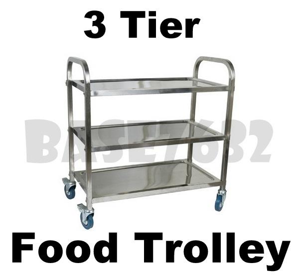 Restaurant Dining 3 Tier Stainless Steel Food Trolley Cart 1477.1 