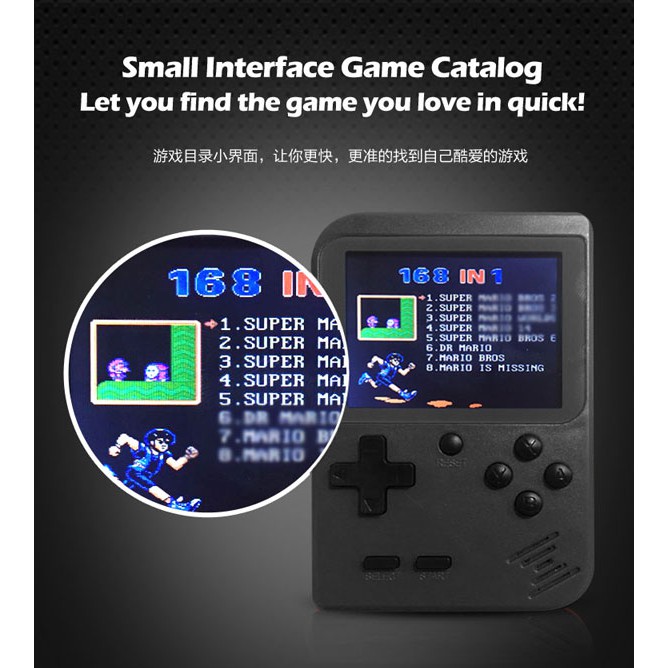 Retro Game Console Mini Palm Gameboy Mario Contra Sonic AV TV Output