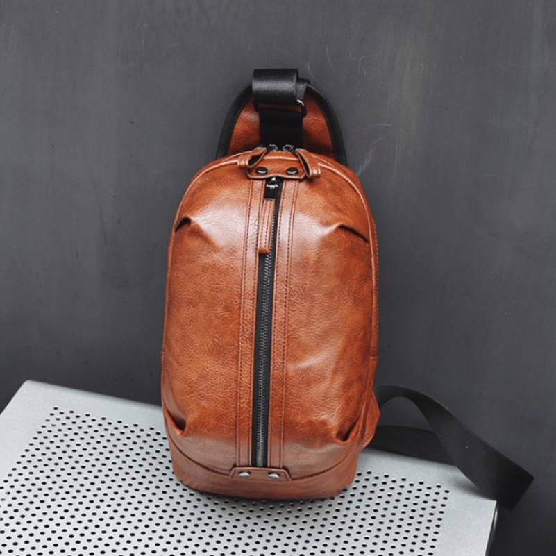 Retro Style Leather Chest Beg Sling New Fashion Crossbody Bag Wallet Men Premi