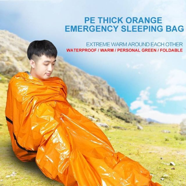 Reusable Thermal Emergency Sleeping Bag Keep Warm Waterproof Survival Camping 