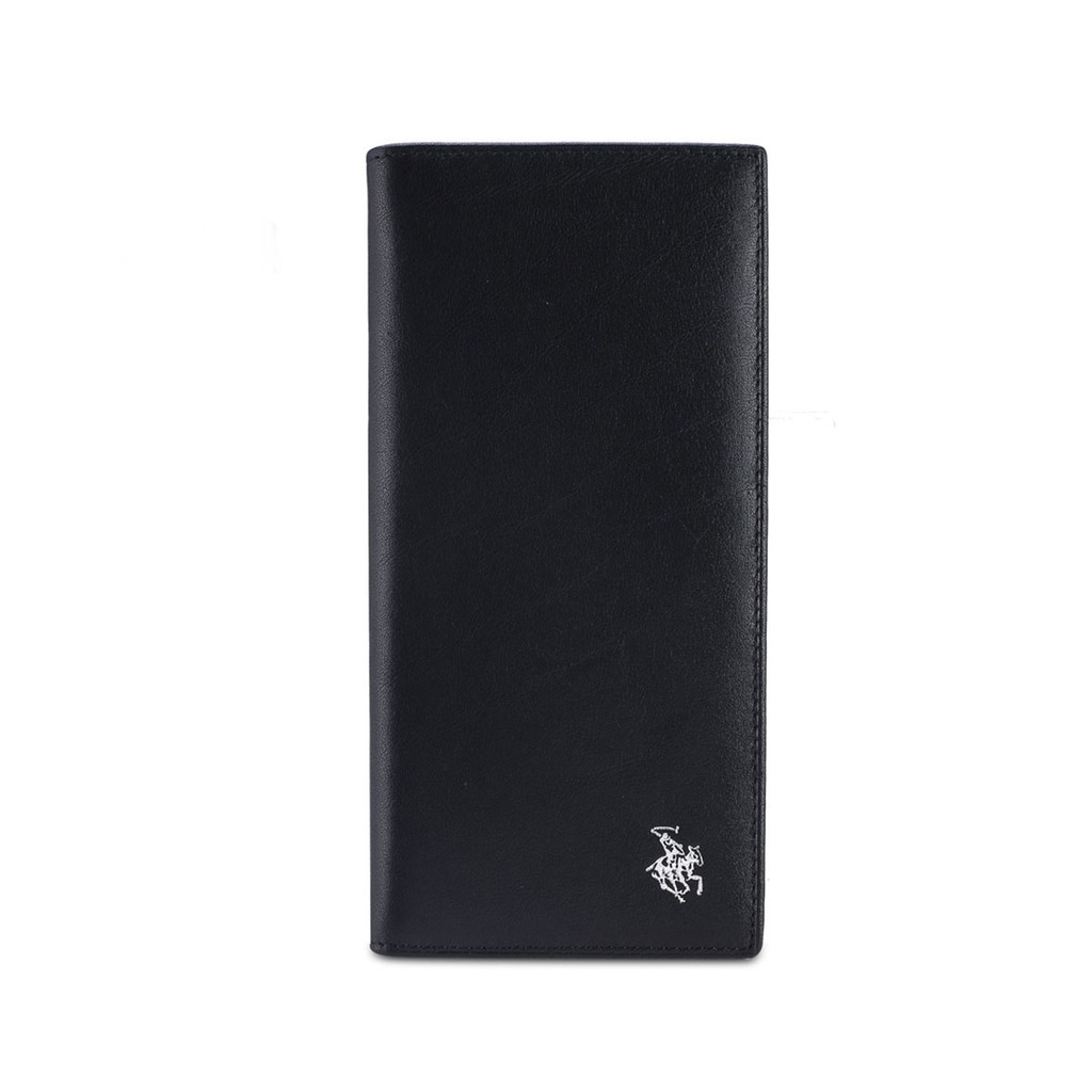 RFID Blocking Bi-Fold Leather Long Wallet - Black SW 126-1