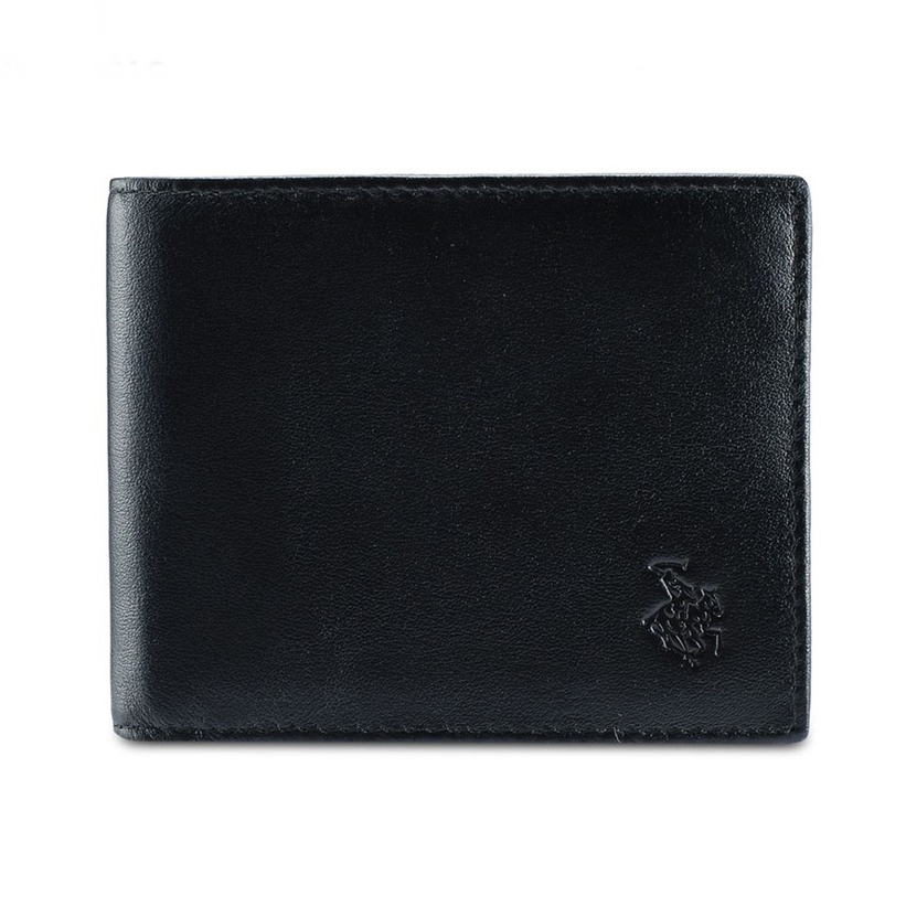 RFID Blocking Bi-Fold Leather Wallet - Black SW 116-2