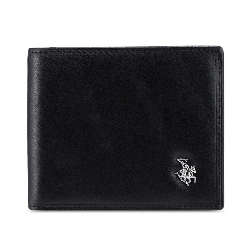 RFID Blocking Bi-Fold Leather Wallet - Black SW 128-2