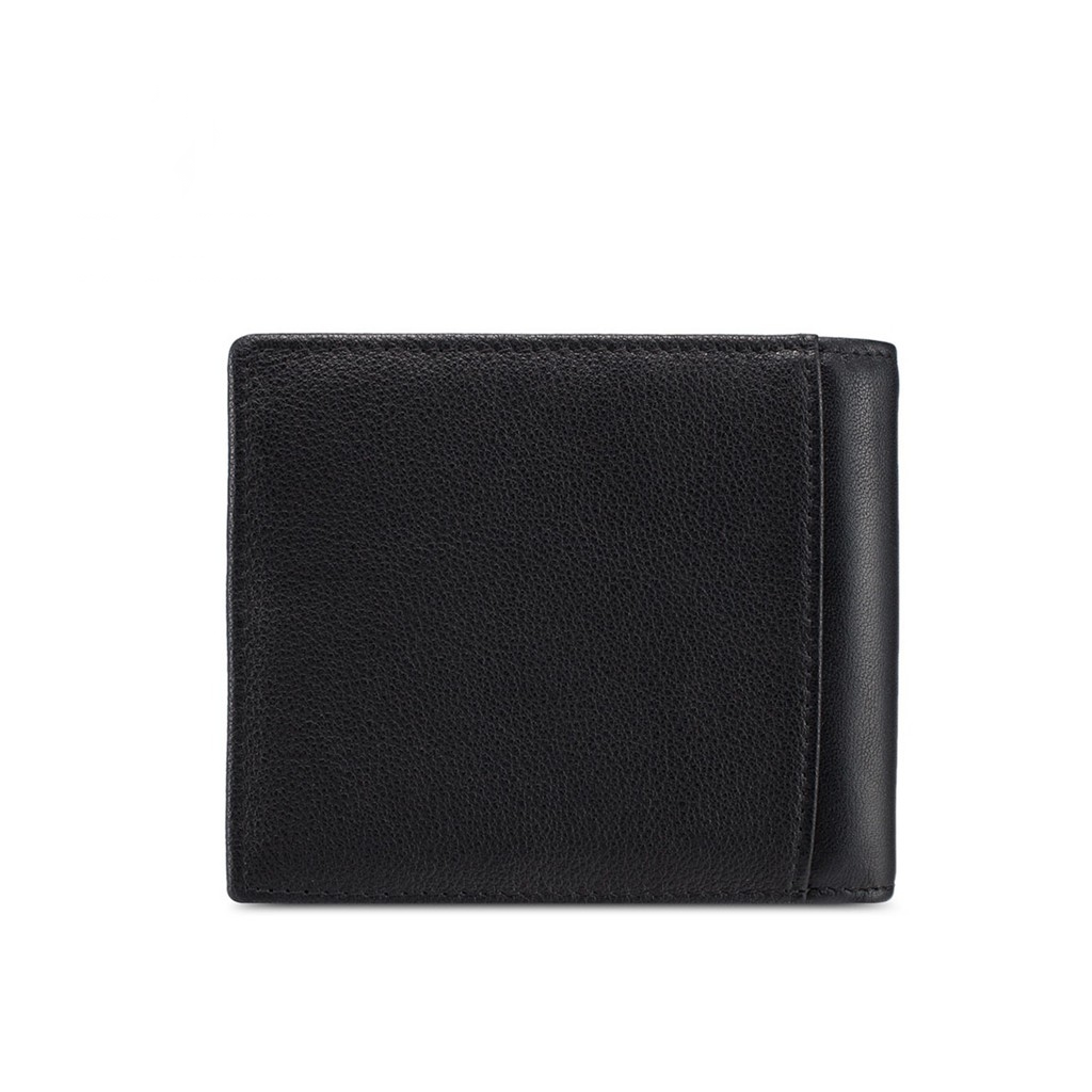 RFID Blocking Bi-Fold Leather Wallet - Black SW 128-2