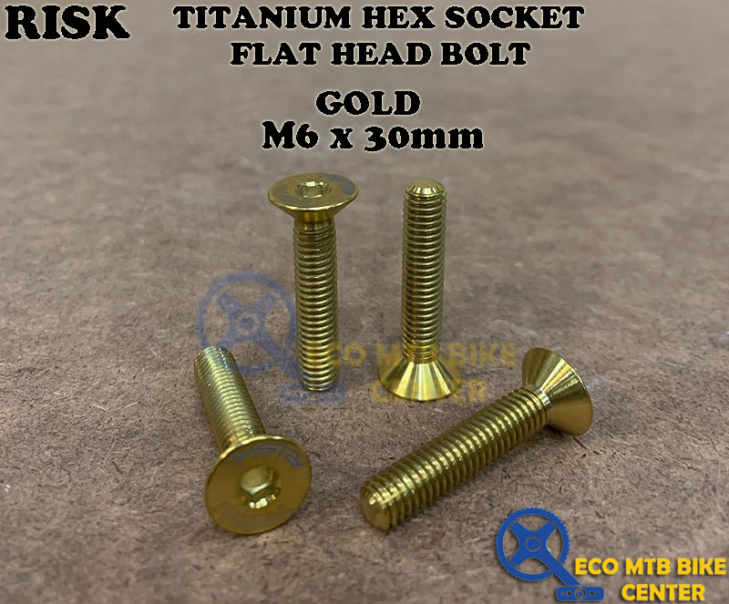 RISK Titanium Hex Socket Flat Head Bolt M6x30mm (1PCS)