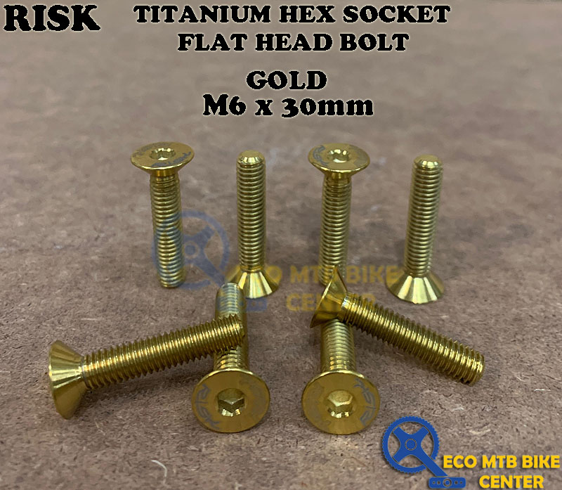RISK Titanium Hex Socket Flat Head Bolt M6x30mm (1PCS)