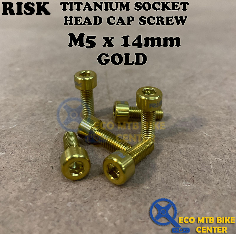 RISK Titanium Socket Head Cap Screw M5 x 14mm/18mm GOLD Colors (1PCS)