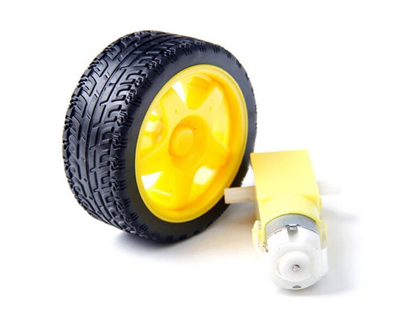 Robot Plastic Wheel c/w 3-6VDC Gear Motor for Arduino
