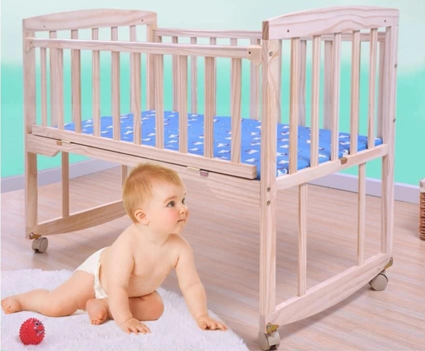 Rocking Solid Wooden Baby Cradle Co End 2 18 2019 10 15 Pm Rocking Solid Wooden Baby Cradle Cots Bed With Wheels