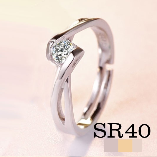 Rose Crown Premium Adjustable Zircon Women Finger Silver Rings Cincin
