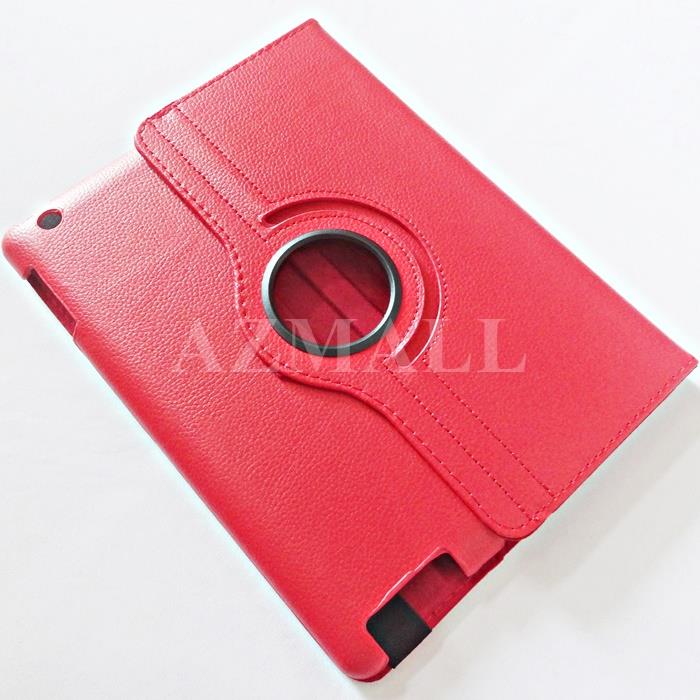 Rotate Multi Stand Leather Pouch Case Cover for Apple iPad 2 3 4 ~RED