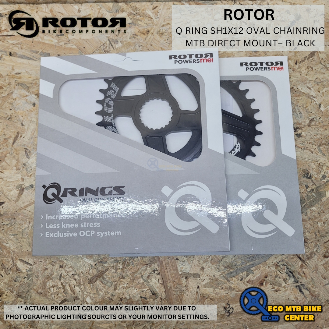 ROTOR Q RING SH1X12 OVAL CHAINRING MTB DIRECT MOUNT&#8211; BLACK