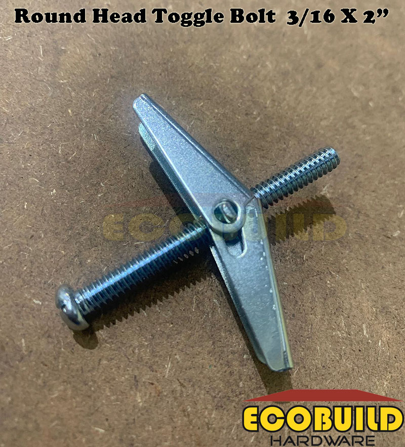 Round Head Toggle Bolt 3/16 X 2&quot; (1 Set with 4 Screw and 4 Wing)