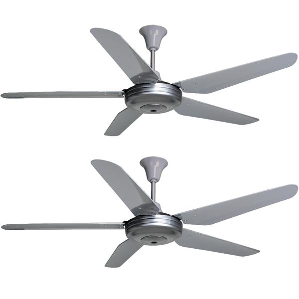 Rubine Rcf Vetta101 5b St 56inch Remote Ceiling Fan Silver 2 Units